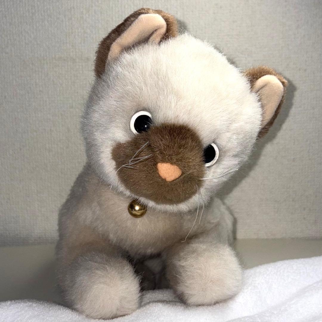 吉徳 ねこ シャム猫 ぬいぐるみ 鈴 首輪 レトロ ヴィンテージ 希少 年代物