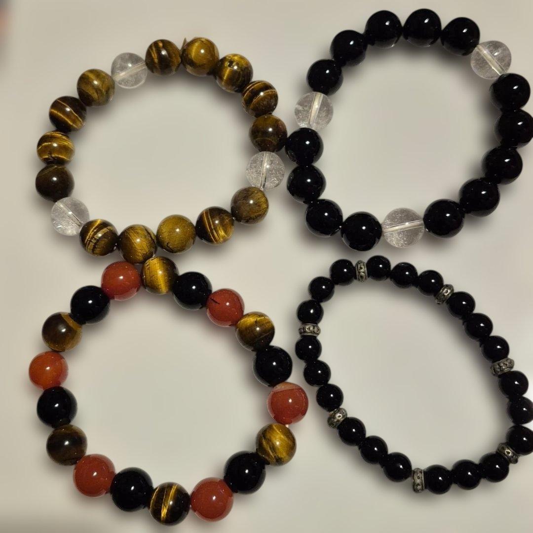 天然石ビーズブレスレット4個セット