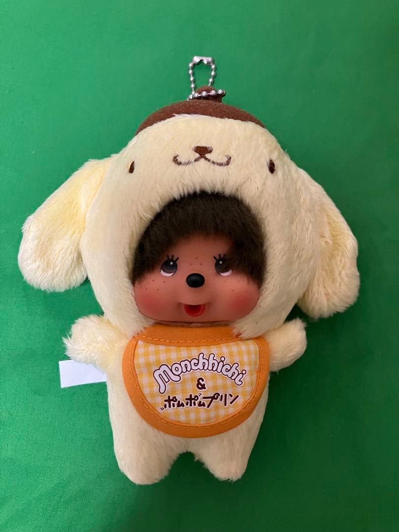 希少　モンチッチ×ポムポムプリン　ぬいぐるみマスコットキーチェーン 新品 2018年発売 ポムポムプリン モンチッチ サンリオ キーチェーン