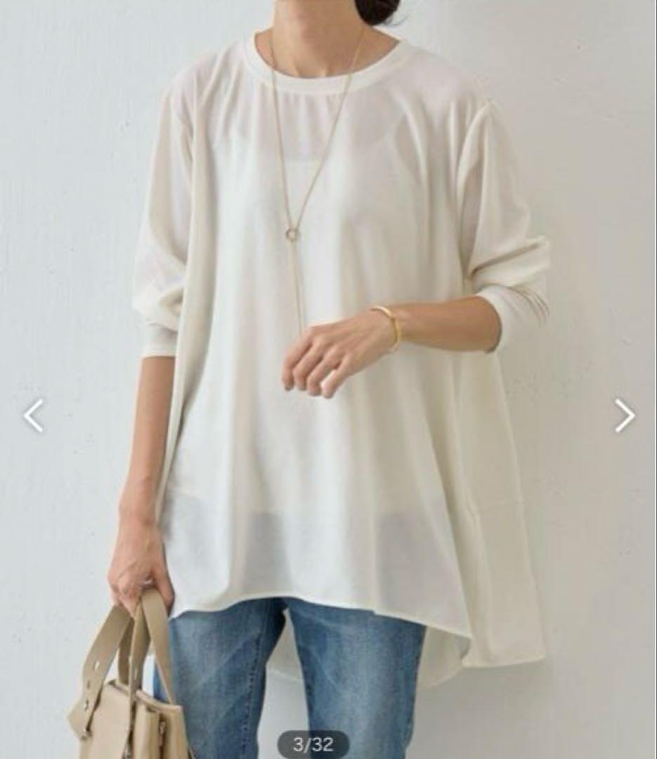 最終価格　BEARDSLEY 《LIVETART》後ろドレープ Tブラウス