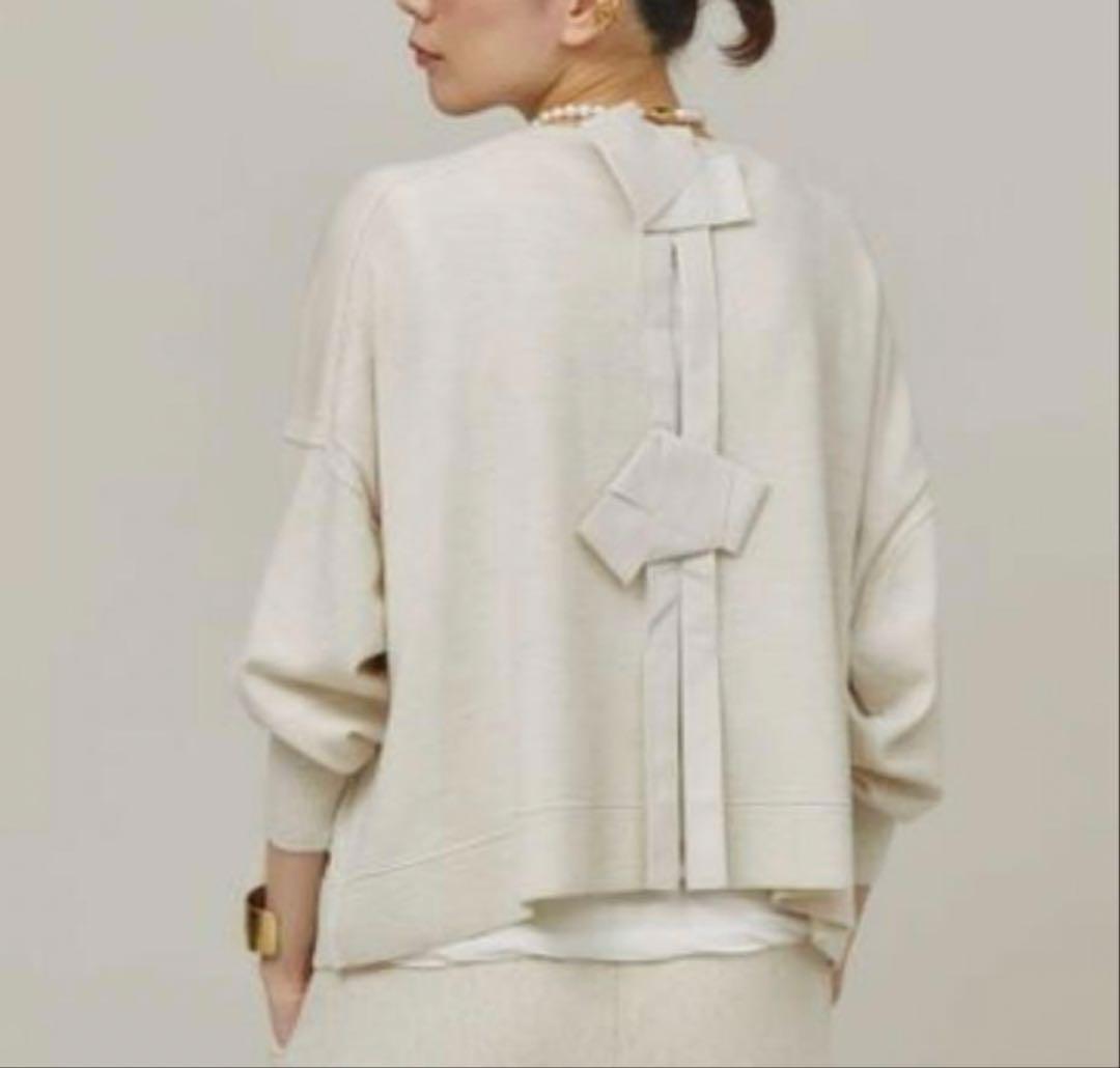 Curensology ファインウールバックリボンプルオーバー エクリュ