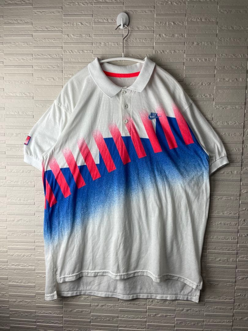 90s USA古着　NIKE ナイキ　チャレンジコートポロシャツ　アンドレアガシ
