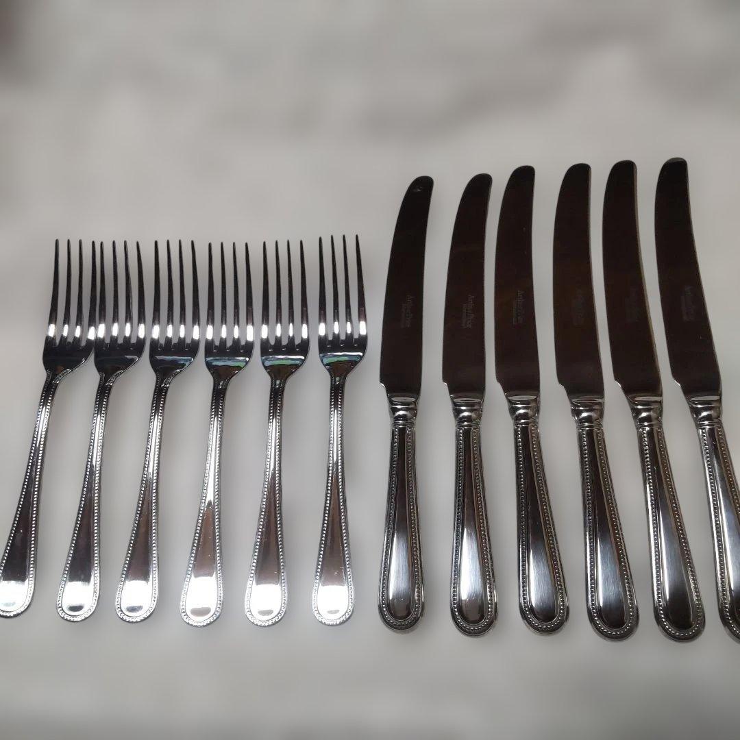 アーサープライスArthur Priceテーブルナイフ&フオーク各6本 ビード Amazon | Arthur Price of England アーサープライス Kings／キングス