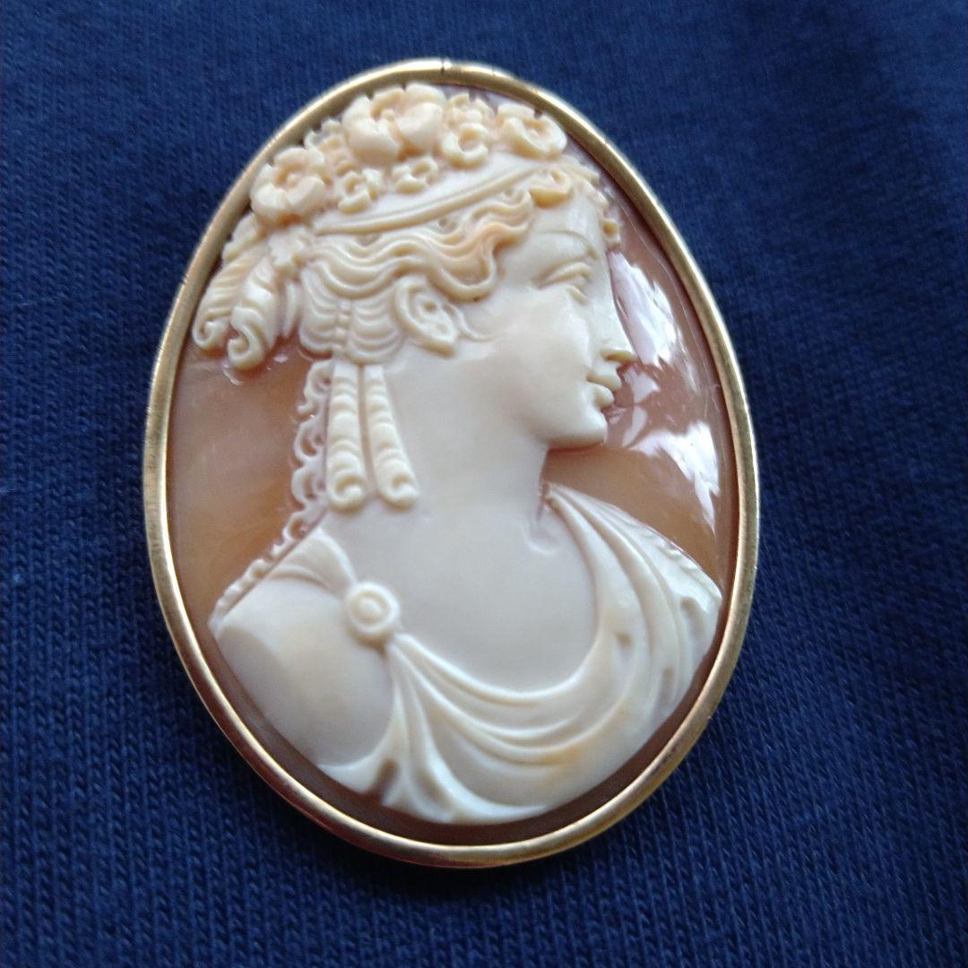 Donadio工房 ヴィンテージカメオブローチ K14