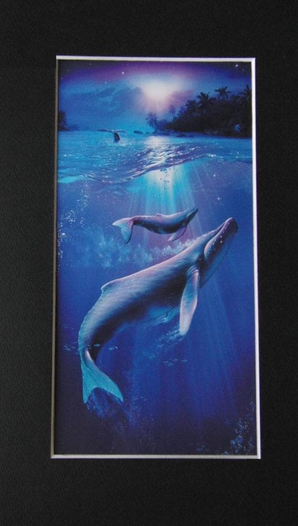 クリスチャン・ラッセン、【ホエールハーモニー】、希少な額装用画集