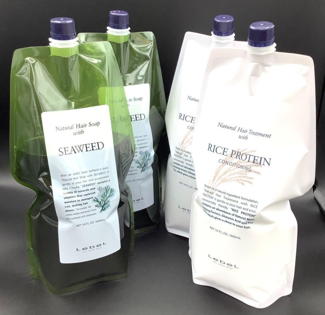 ナチュラルヘアーソープシーウィード×2、ライスプロテイン×2　1600mlセット