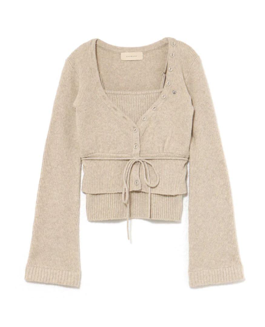 andmary Delta button tops ベージュ