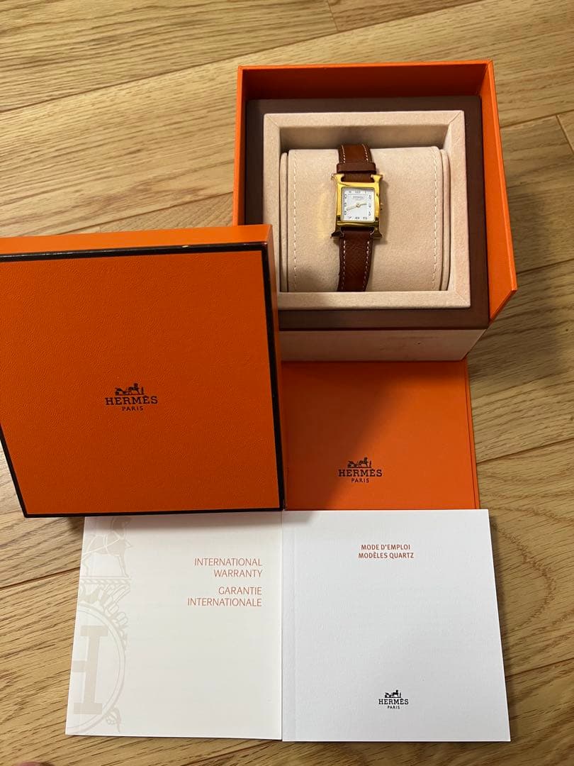 HERMES Hウォッチ ブラウンレザー