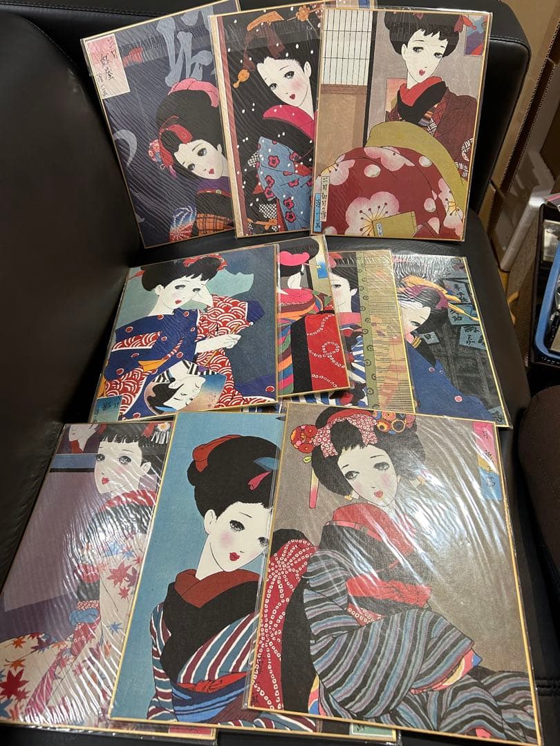 ストライプ 【真作】田中頼完/田中頼璋の男/山水人物図/掛軸/名家伝来