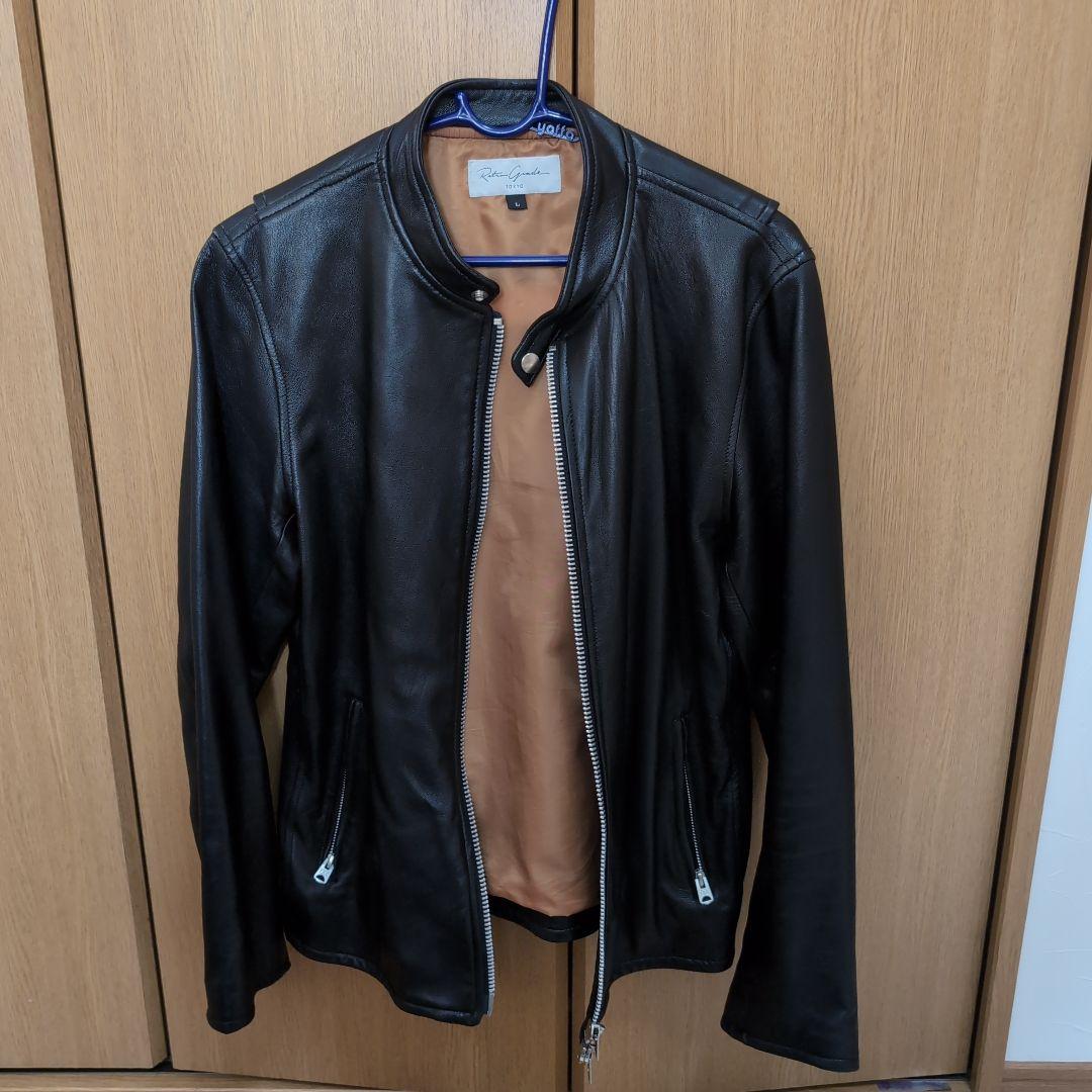 Retro Grande ブラックレザーシングルライダース L Retro Grade（レトログレード） Single Riders 09 BLACK×(ZIP)SILVER