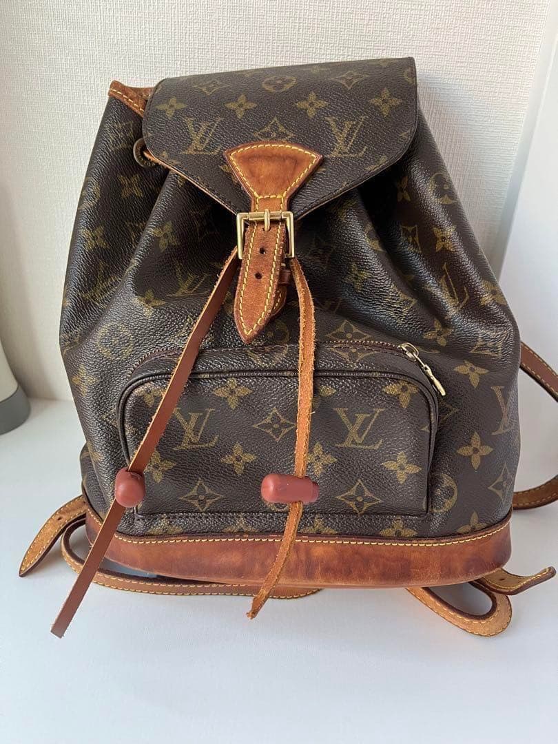 ルイヴィトン　リュック　モンスリ　モノグラム　ヴィンテージ　レトロ　総柄　平成