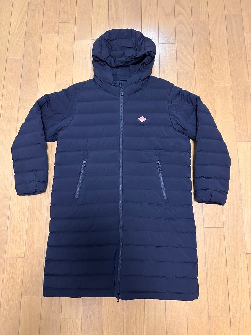 DANTON フード付きロングダウンジャケット S ブラック　美品