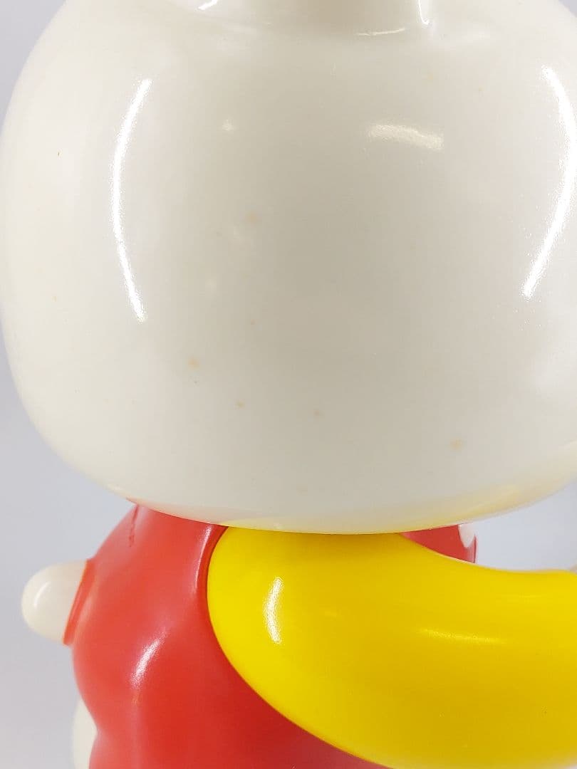 昭和レトロ ハローキティ 貯金箱 赤×黄色 ソフビ 特大サイズ 1976