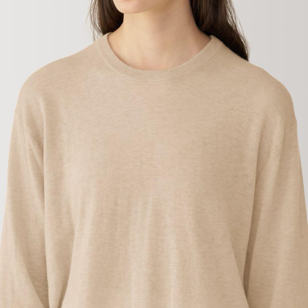 新品【M】 MUJI LABO 自然の カシミヤ クルーネックセーター ラボ