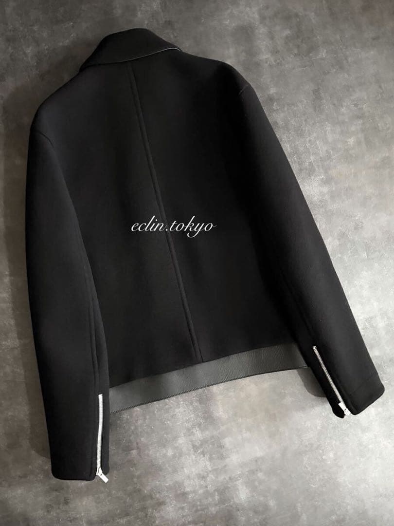 HERMES 《レザートリミング》ライダース ジャケット コート E4572