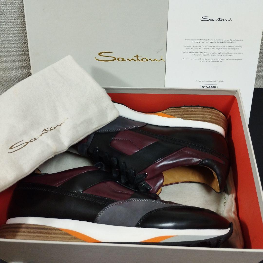 未使用 イタリア製 Santoni サントーニ レザー スニーカー - メルカリ