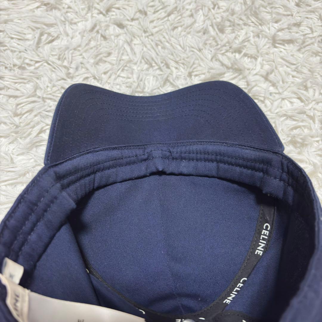 美品 セリーヌ CELINE ロゴキャップ ネイビー 帽子 Mサイズの通販はau