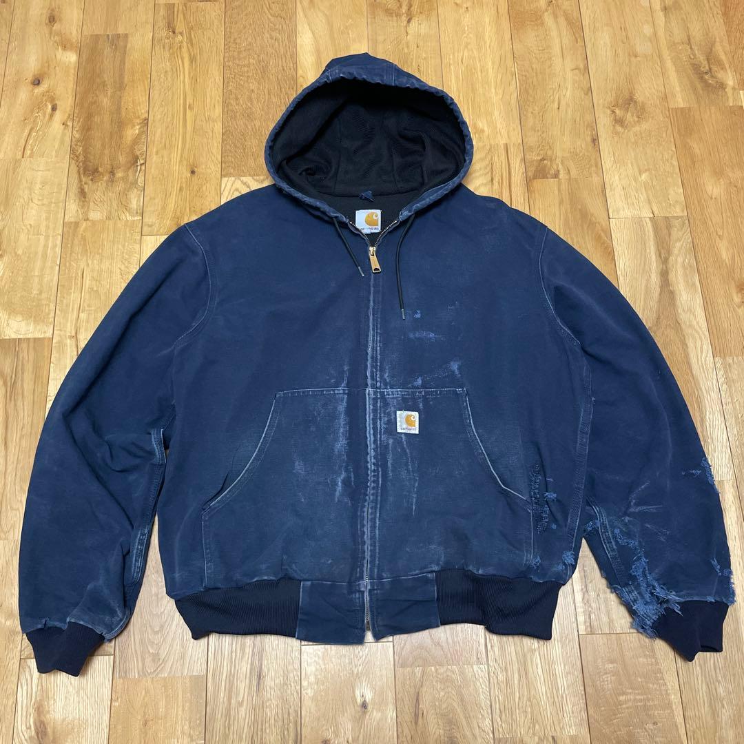 ボロ 雰囲気良 フェード USA製 カーハート アクティブジャケット