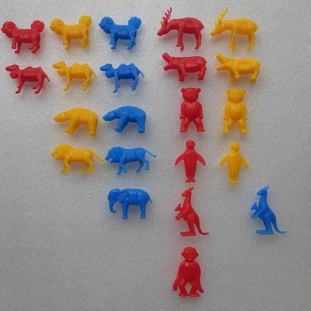 食玩 コリス フエラムネ おまけ おもちゃばこ 豆動物 赤・黄・青 22点