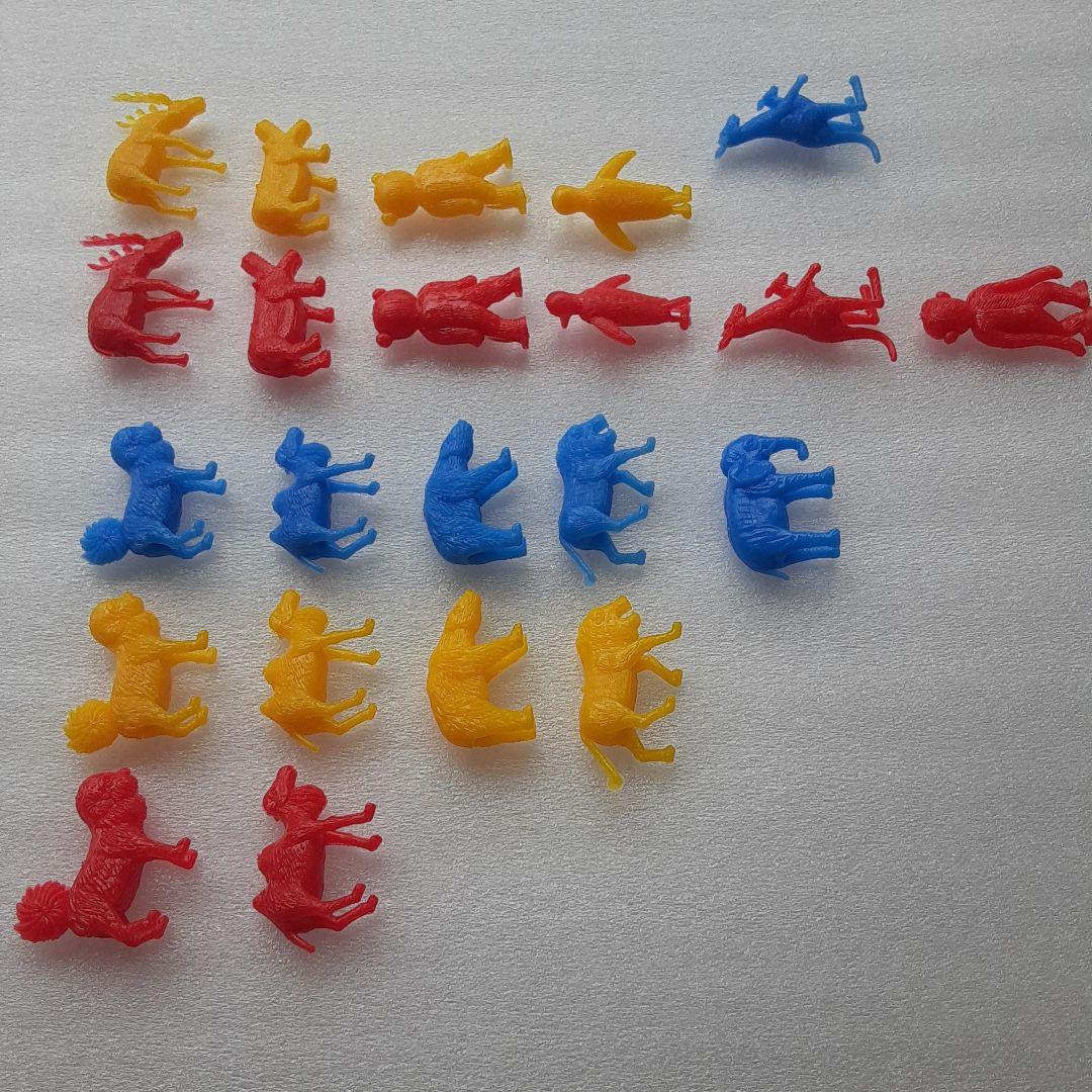 食玩 コリス フエラムネ おまけ おもちゃばこ 豆動物 赤・黄・青 22点