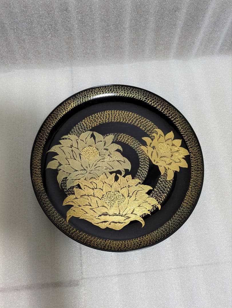 【川連漆器】沈金皿ふきのとう