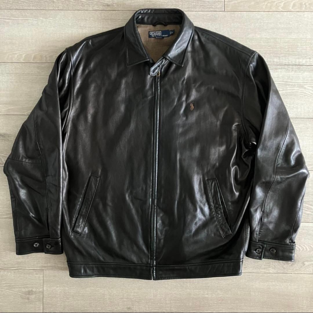 極希少モデル ポロラルフローレン レザージャケット Lサイズ ジップアップ