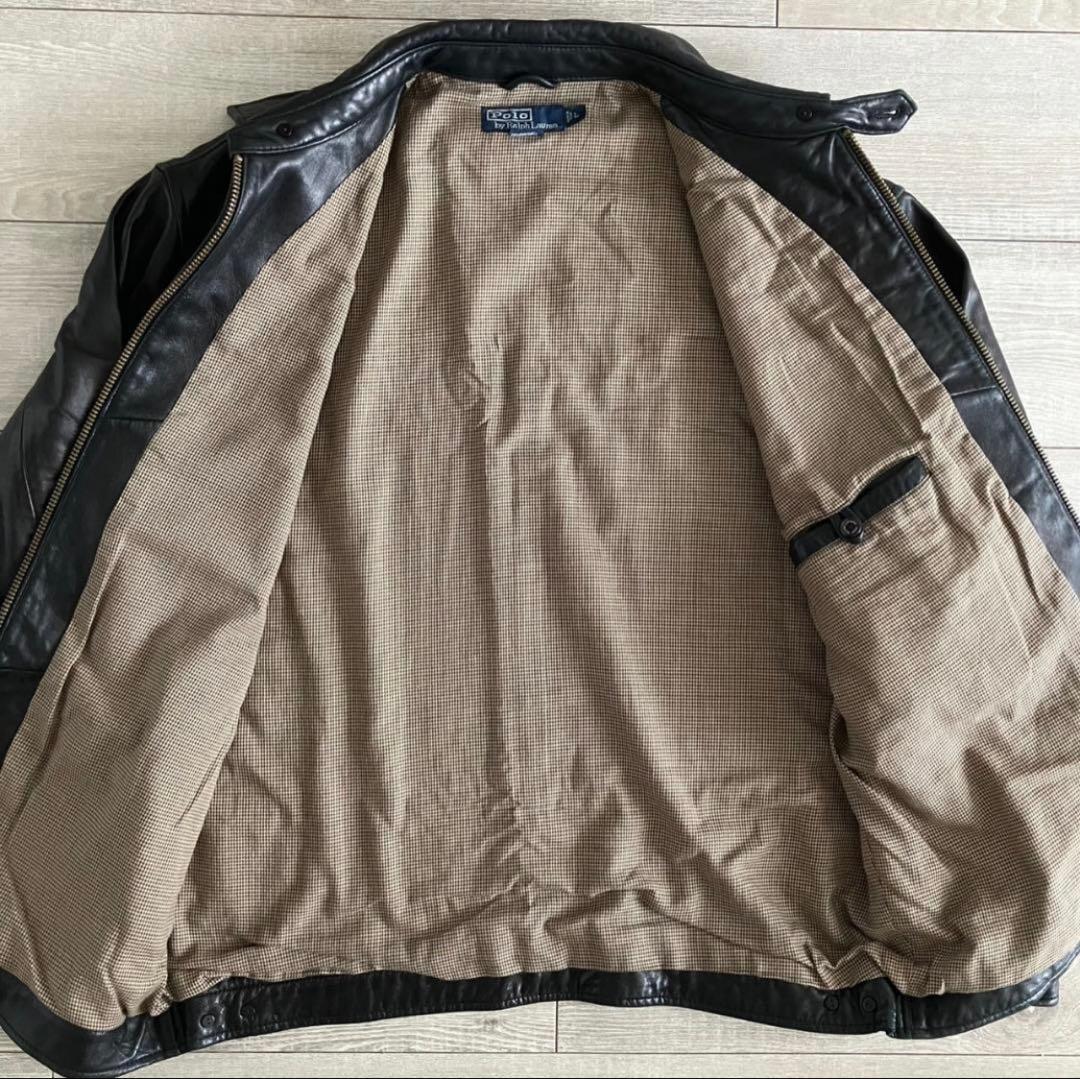 極希少モデル ポロラルフローレン レザージャケット Lサイズ ジップ
