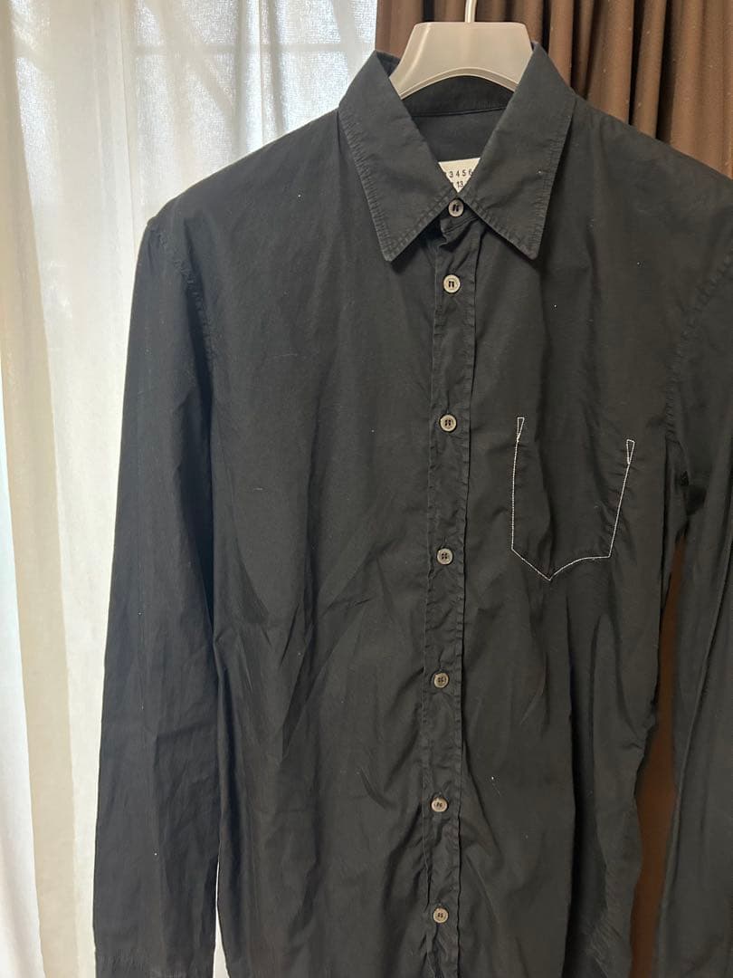 s*.様 maison margiela シャツ ブラック ステッチ Cotton shirt in black - MM 6 Maison Margiela | Mytheresa