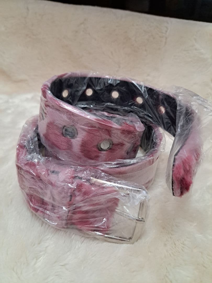Y2K leopard fur belt AFB 豹柄 ピンク ベルト ファー - メルカリ