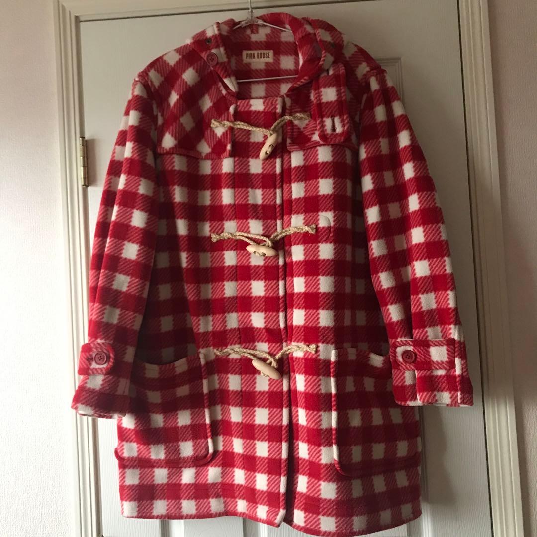 し*じ様 ピンクハウス　フリース　コート　ダッフル　ブルゾン　フード　パーカー