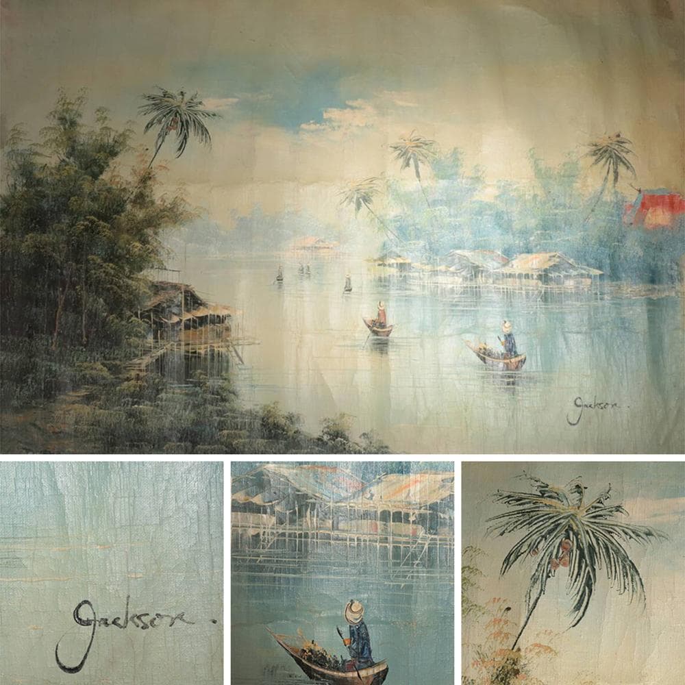 【絵】　★ 油画 東南アジア河岸風景図 ★　作家物　純手描き 真作保証　西洋書画 Katsushika Hokusai（葛飾北斎） 葛飾北斎「富嶽三十六景 東海道江尻