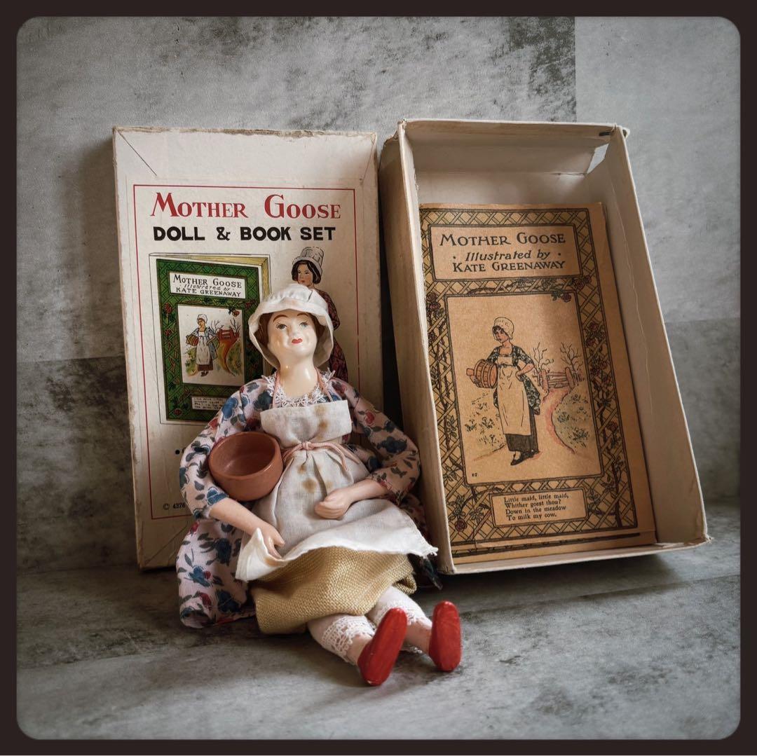 珍品ヴィンテージ マザーグースのビスクドールと絵本のセット