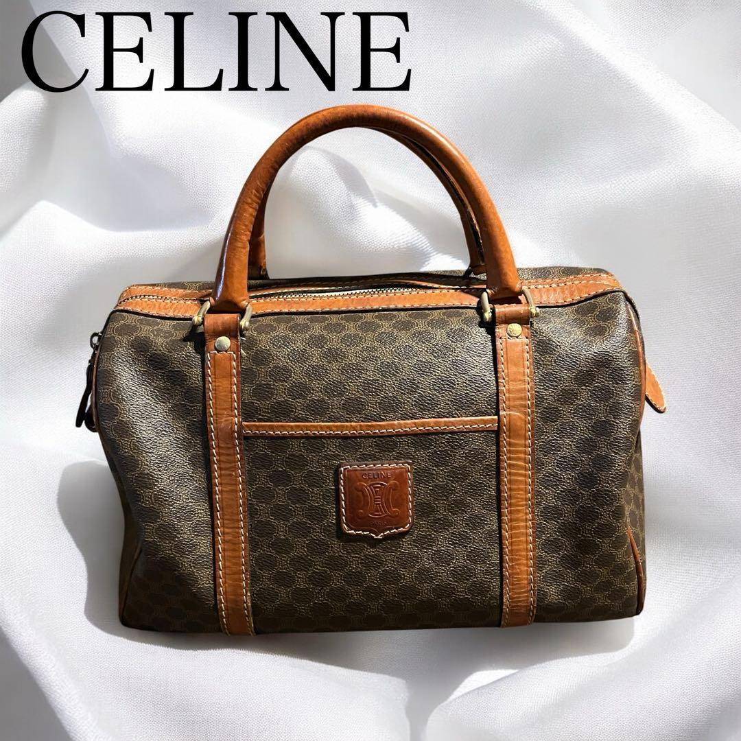 CELINE セリーヌ マカダム柄 ミニボストンバッグ ファスナー交換済 美品