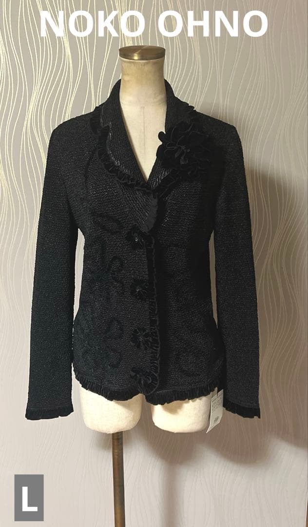 新品タグ付き☆NOKO OHNO ノコオーノ プリーツ ジャケット 花ブローチ