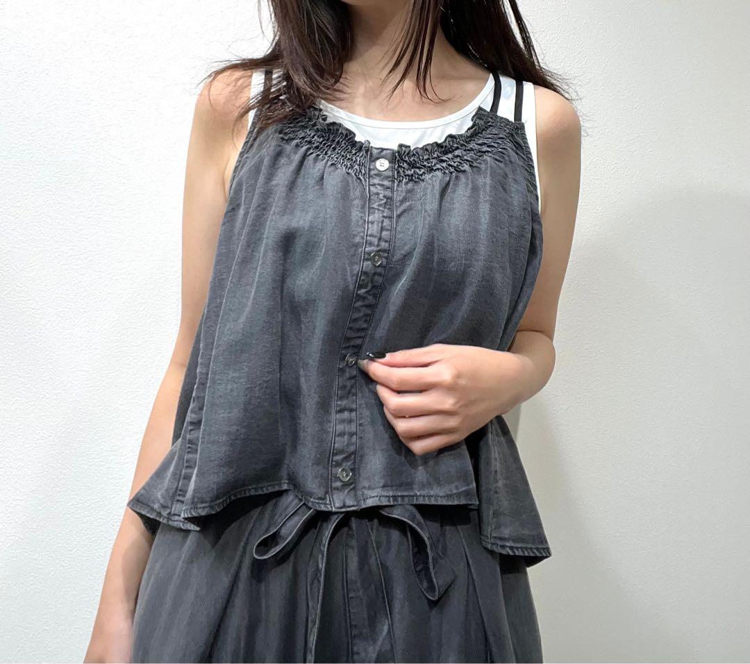 CYNICAL シニカル ギャザーフレアテンセルビスチェ CYNICAL シニカル ギャザーフレアテンセルビスチェ CYNICAL シニカル