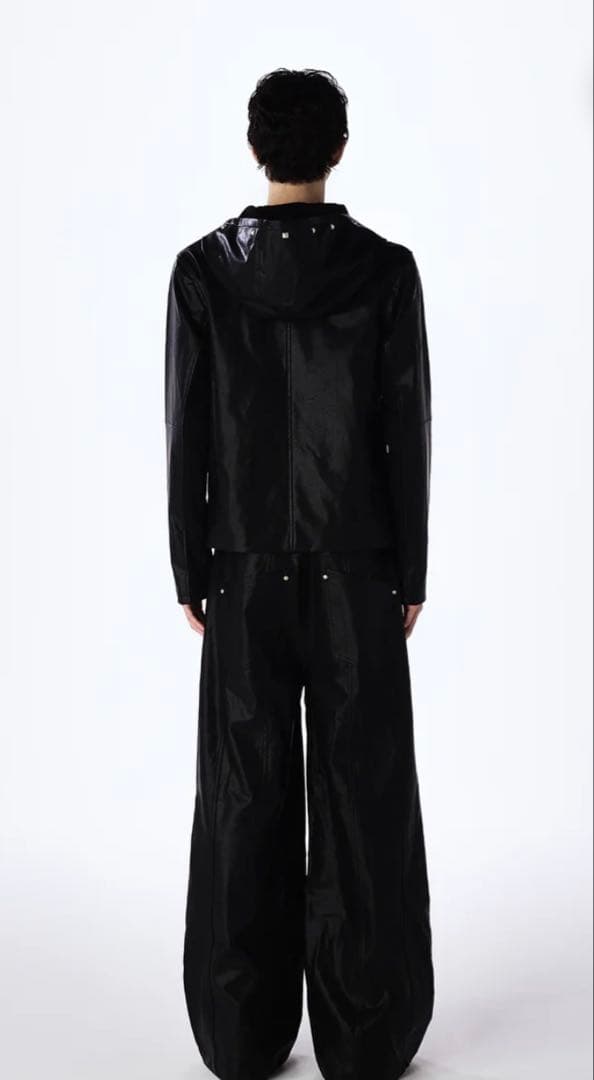 jent louis Leather Hooded Jacket レザーフード - メルカリ