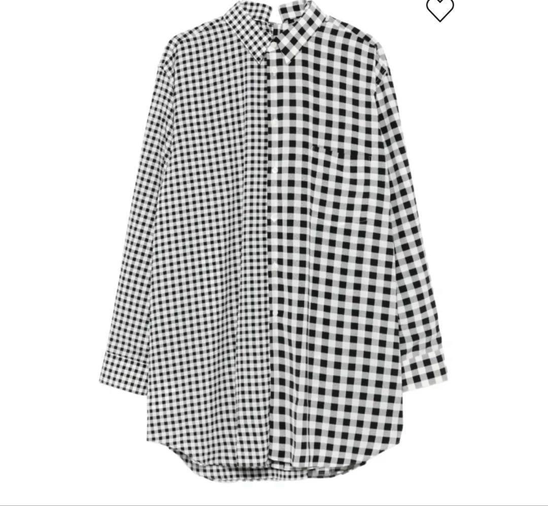 AD2025 完売商品　コムデギャルソン　ドッキングギンガムシャツ