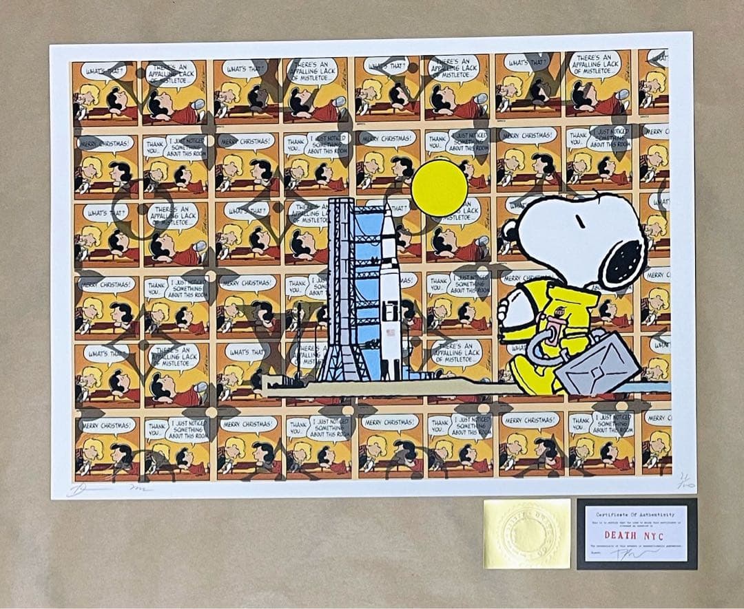 DEATH NYC/現代アートポスター/スヌーピー /SNOOPY/ロケット/