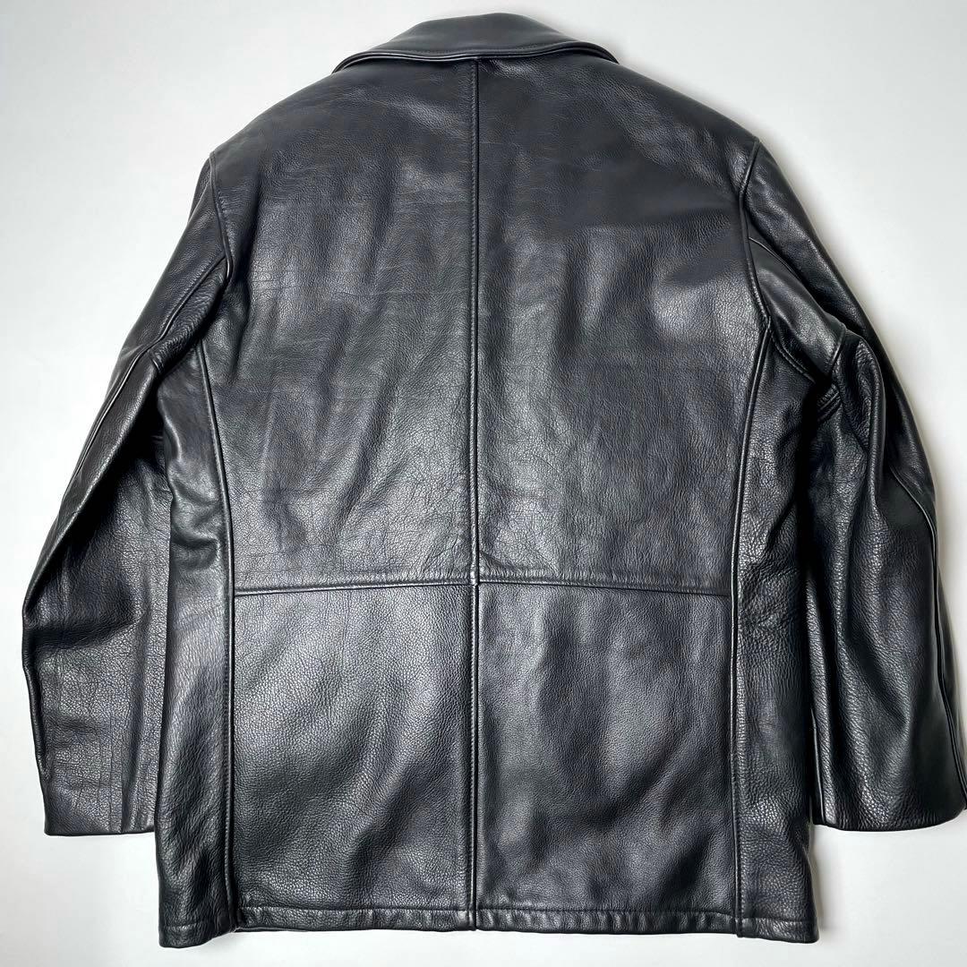 米国製】Schott レザージャケット 黒 42 カーコート 本革 ライナー付