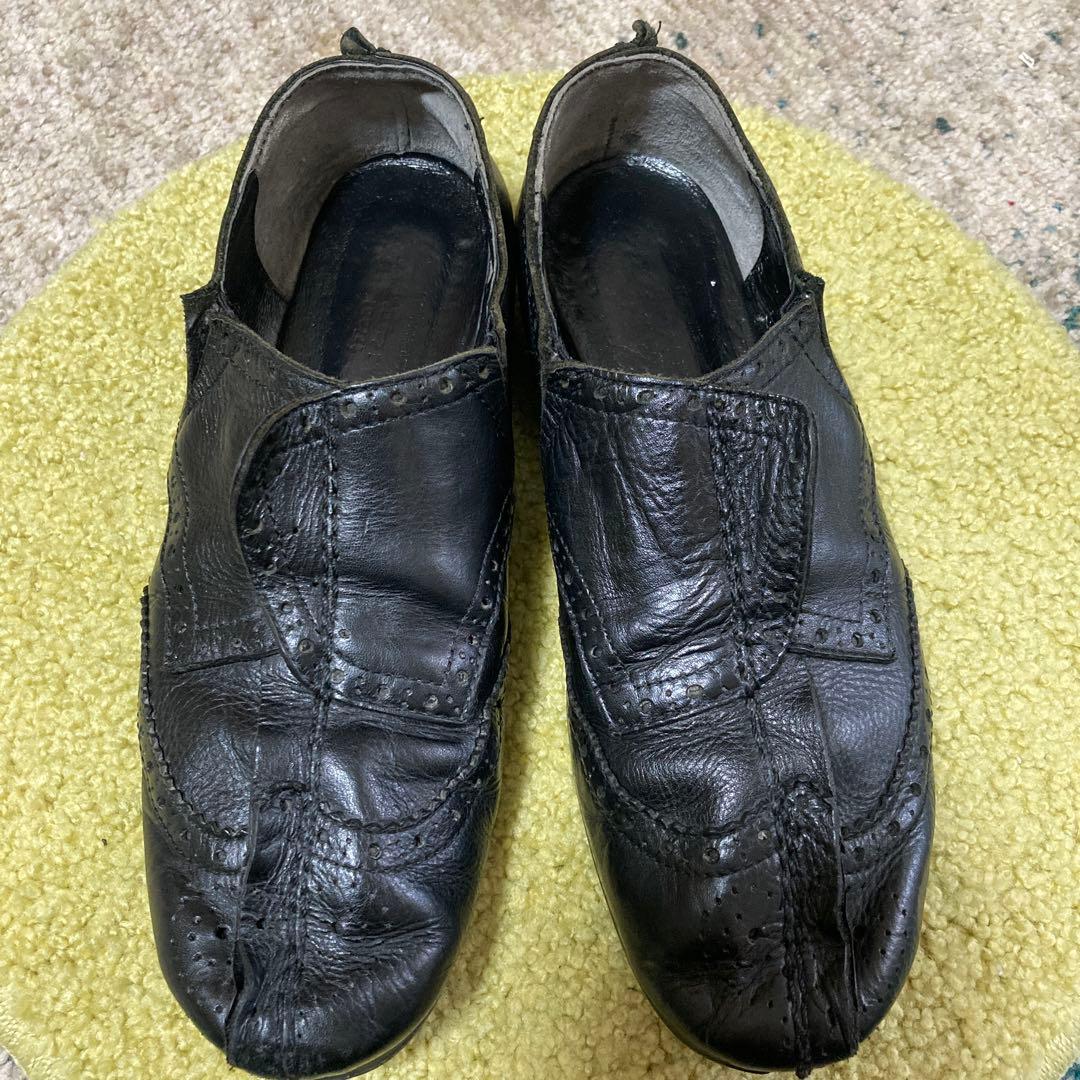 希少コムデギャルソントリコ　メダリオンシューズ皺加工22黒