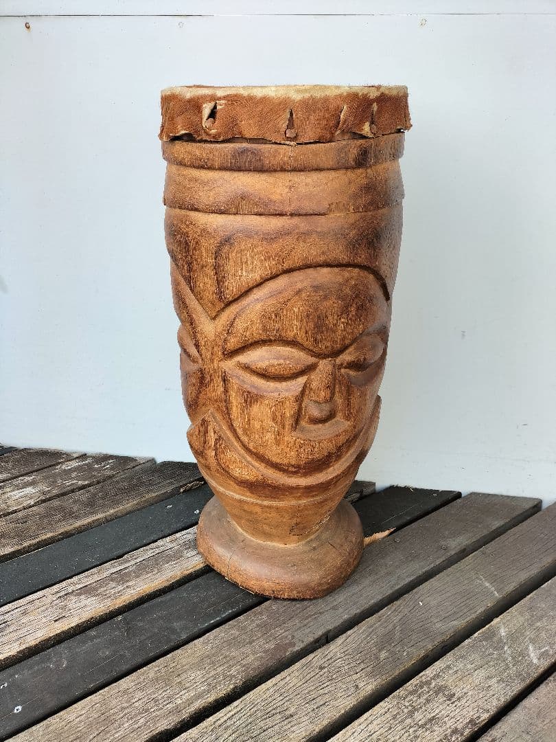 アフリカ 民族 打楽器 大型 ジャンベ 高さ67cm 打面約26cm