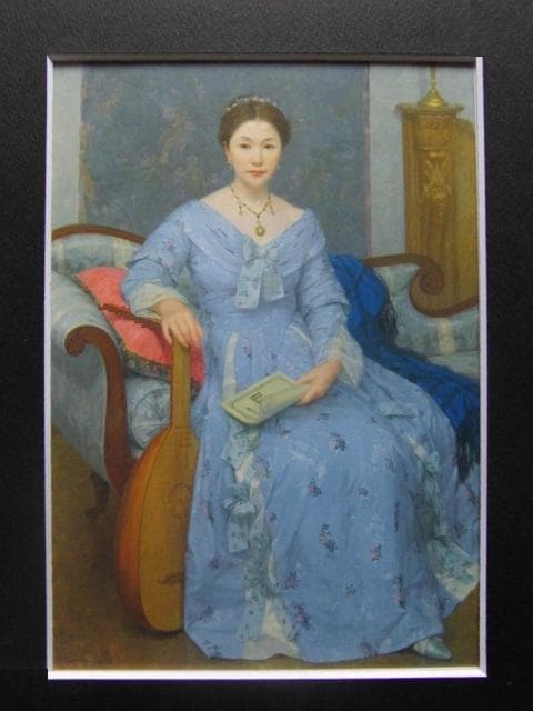 中山忠彦、小憩、希少な画集より、新品高級額・額装付、状態良好