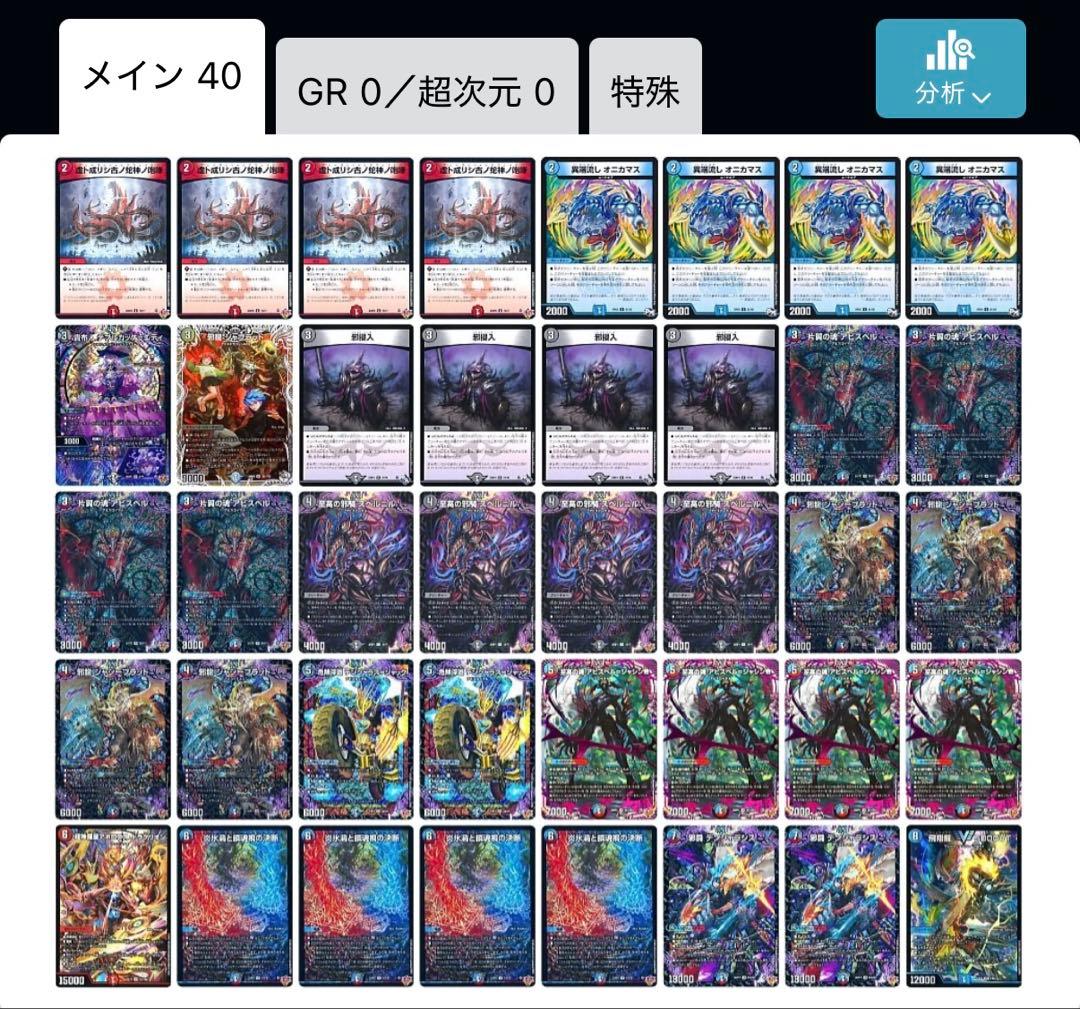 デュエマ　クローシスアビス　デッキ デュエマ】微高レートクローシスアビス デッキ40枚 - メルカリ