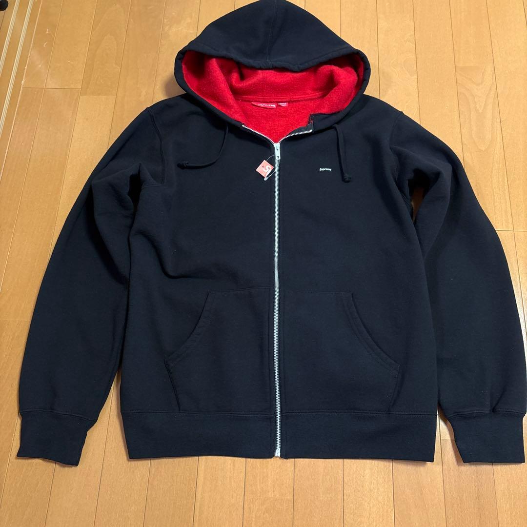 、*様 Supreme フルジップパーカー 黒/赤