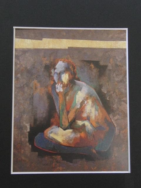 松本俊喬、【個】、希少な大判額装用画集より、美品、日本人画家、新品額装付