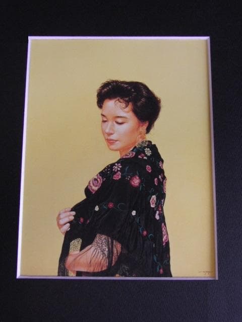 辻真砂、【舞】、希少な額装用画集画、新品高級額 額装付、状態良好