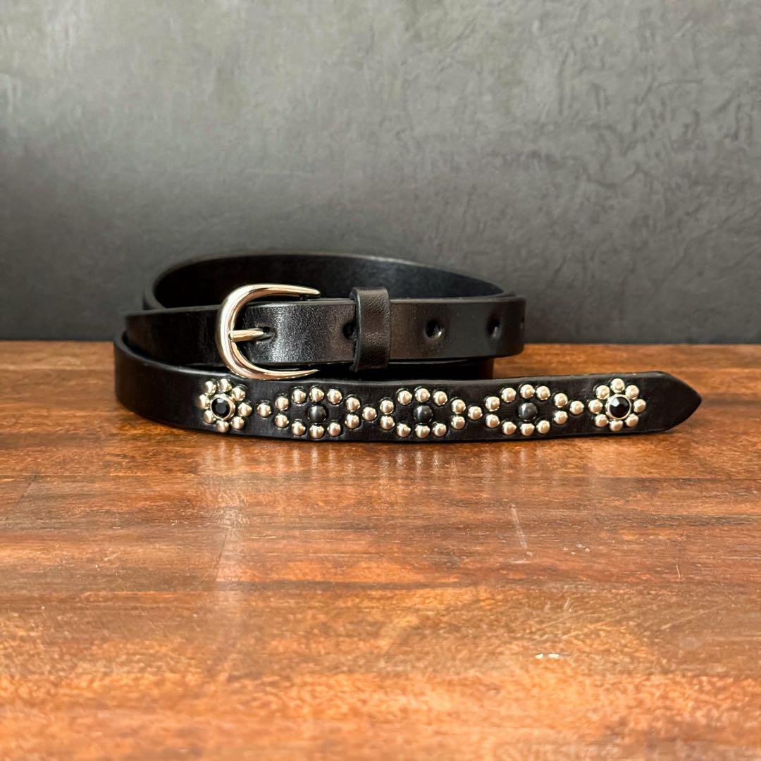 スタッズナローベルトフラワーチェーン18mm