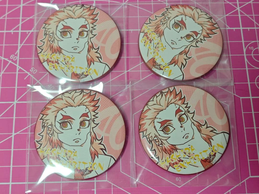 鬼滅の刃 柱展 柱百景 エモーショナル缶バッジ 煉獄杏寿郎 4点 鬼滅の刃 柱展 柱百景 煉獄杏寿郎 エモーショナル缶バッジ 缶バッジ 5