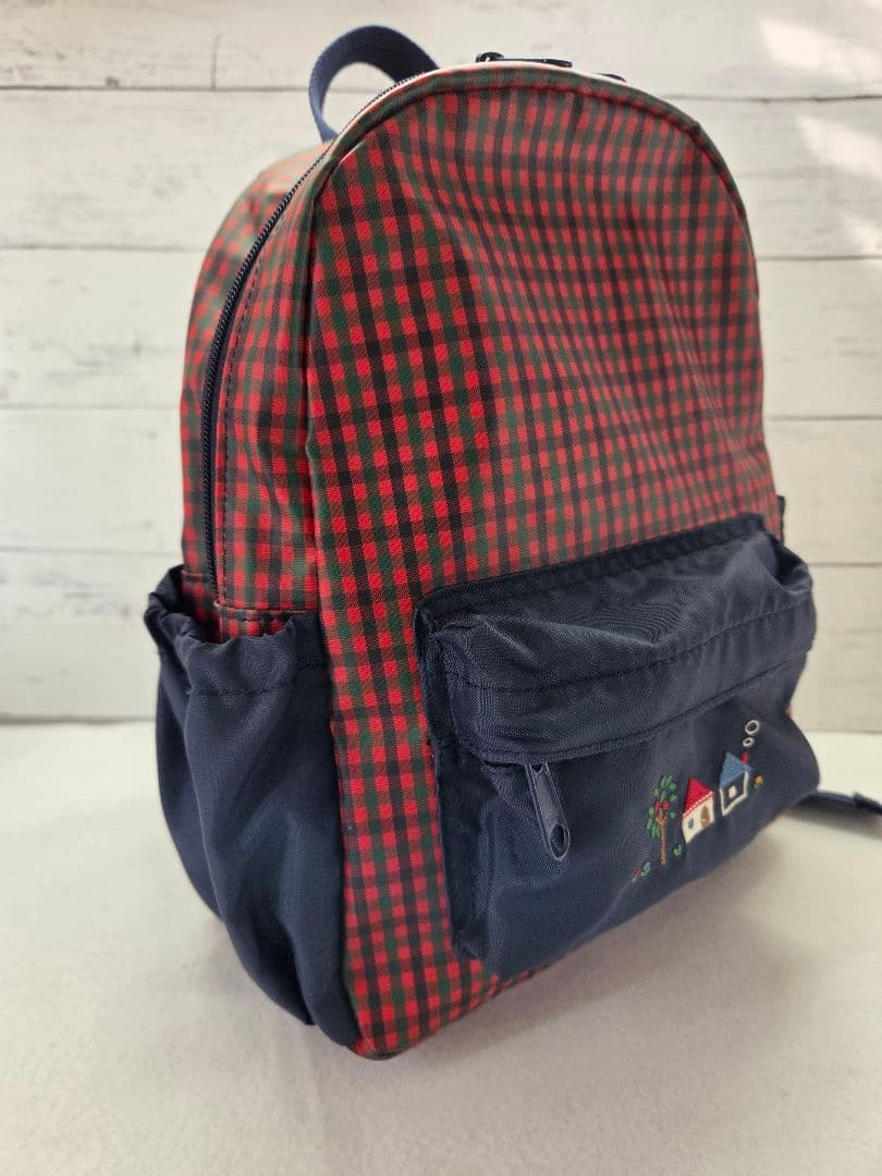 ファミリアFAMILIA赤系ファミリア チェック柄リュックサック - メルカリ
