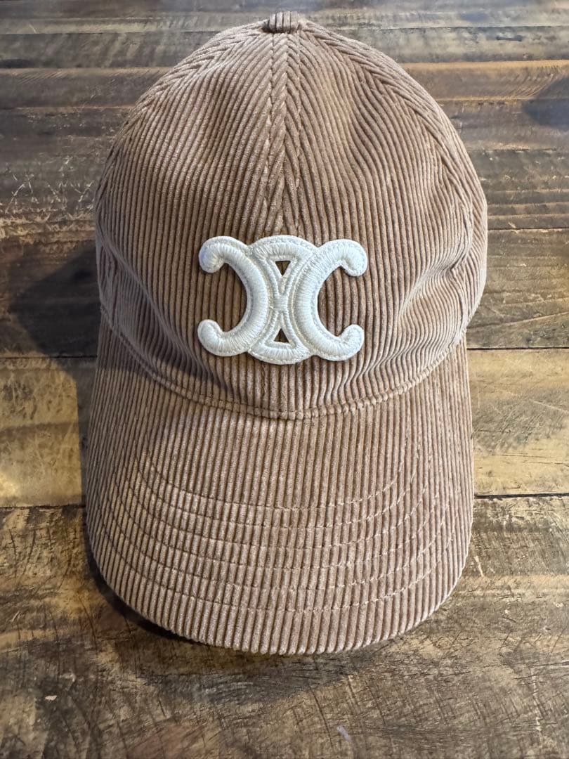 CELINE トリオンフ ベースボールキャップ コーデュロイ キャメル